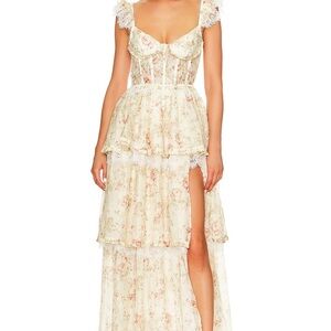 V. Chapman Floral Cream Dress